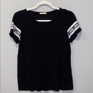 occasion t-shirt with writing on the sleeves!